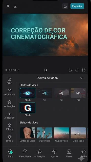 Print de edição de vídeo