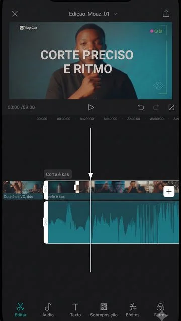 Print de edição de vídeo